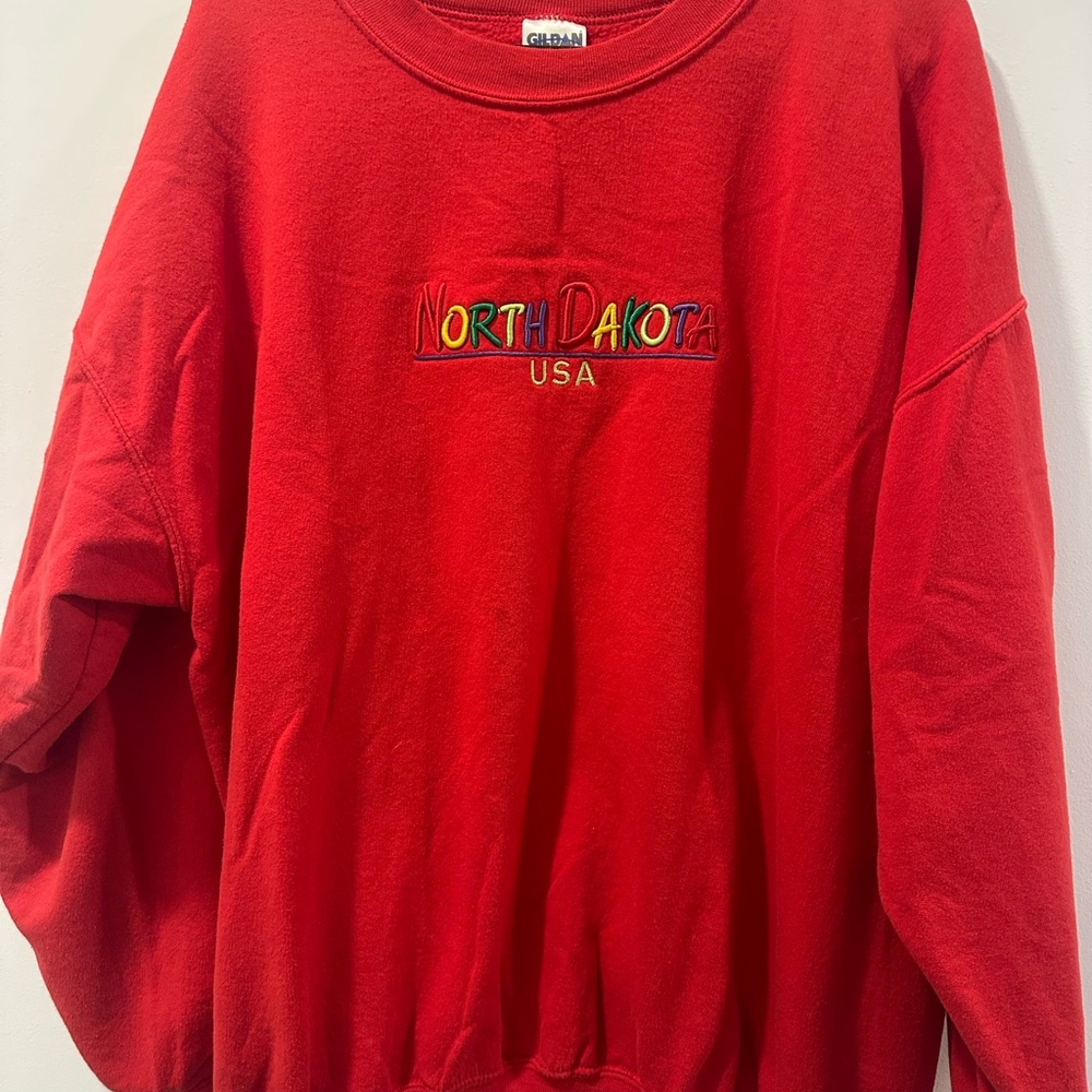 Gildan Red Crewneck Sweater Bold Design
